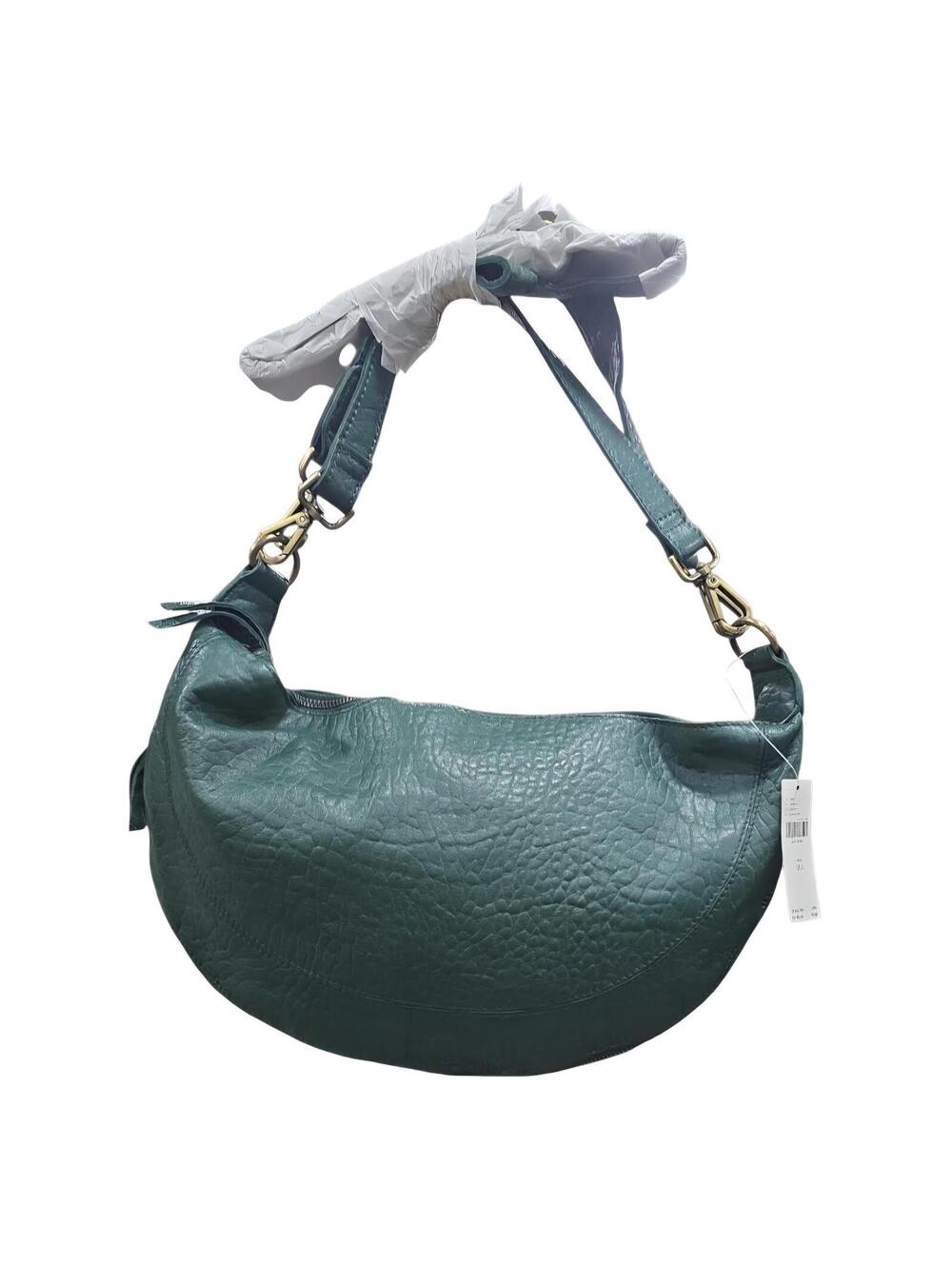 Anthropologie Hunter Green Bubble Leather Shoulder Bag - Picture 3 of 4